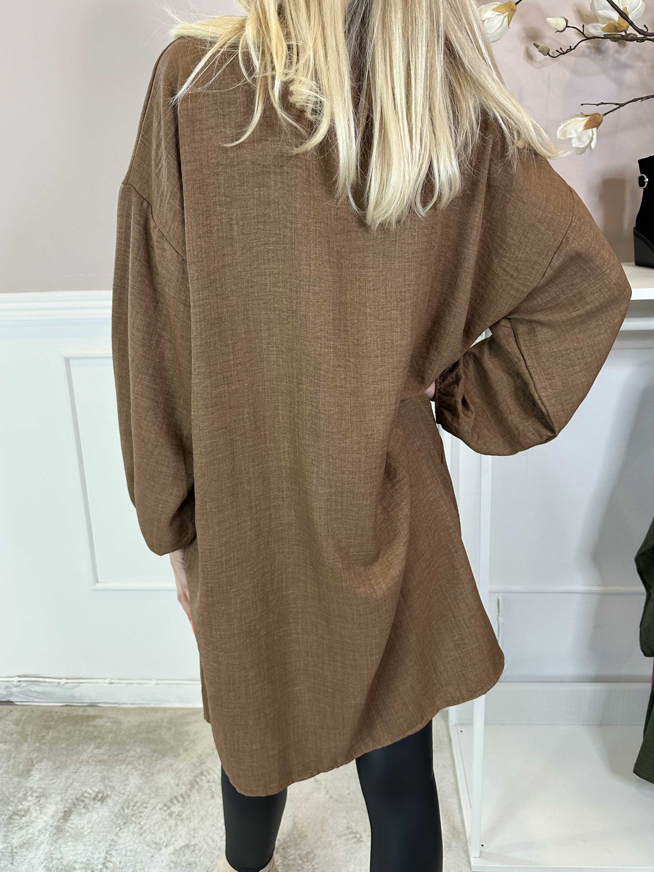 Cassia Plain - Tunikakjole med flæser ved brystet